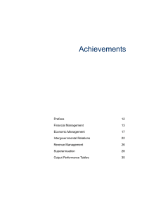 Achievements - Department of Treasury and Finance