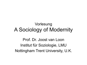 Vorlesung A Sociology of Modernity - Soziologie 2