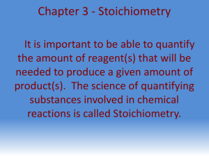 Chapter 2 - Stoichiometry