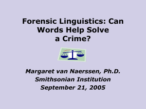 How Words Help Solve Crimes - Forensic Linguistics Institute