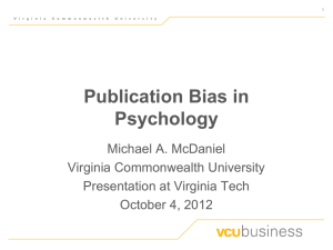 Publication Bias: Sample-Level - people.vcu.edu