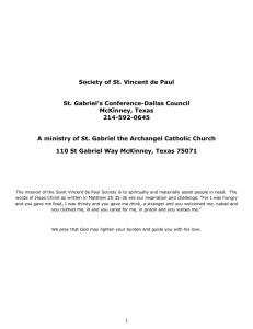 Society of St. Vincent de Paul St. Gabriel's Conference
