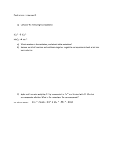 Electrochem review part 1 Consider the following two reactions: SO3
