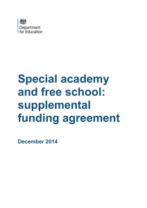 Special academy and free school model supplemental
