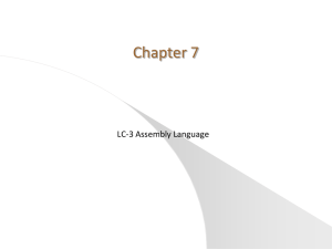 LC-3 Assembly Language - College of Charleston