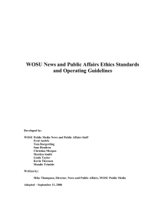 WOSU News and Public Affairs Ethics Standards and Operating