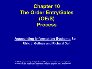 Chapter 10 The Order Entry/Sales
