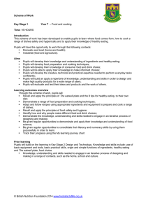 Scheme of Work Key Stage 3 Year 7 – Food and cooking Time: 16