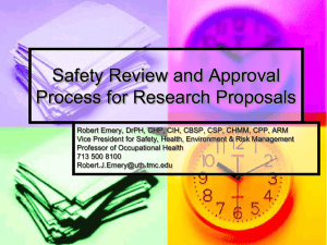 The Safety Approval Process for Research Proposals