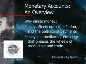 Monetary Accounts: An Overview