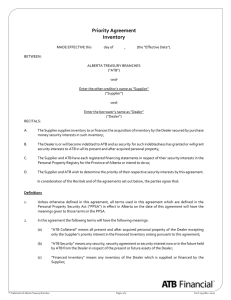 7315 - Priority Agreement Inventory***