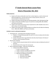 7 th Grade General Music Lesson Plans Week of November 4th, 2013