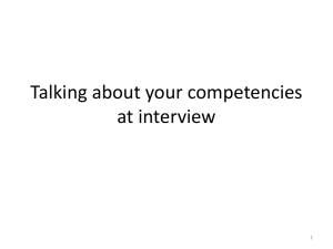 PowerPoint presentation: talking about your competencies at interview