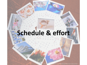 Scheduling and effort estimate