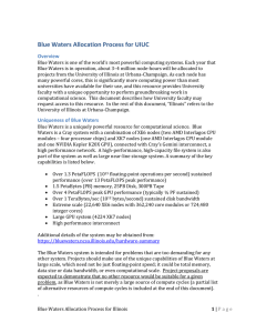 Blue Waters Allocation Process for UIUC