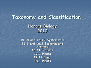 Honors Biology Chapter 18 Lecture