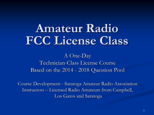 Technician License Class PPT Presentation