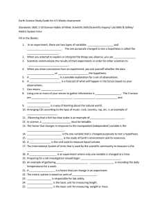 Earth Science Study Guide - Social Circle City Schools