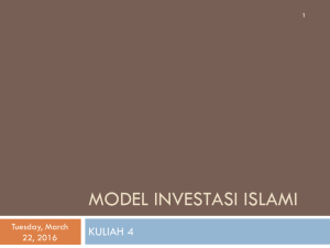 MODEL INVESTASI ISLAMI