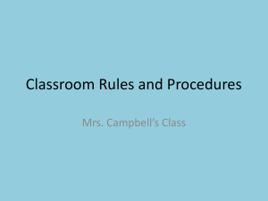 Classroom Rules and Procedures