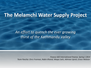 The Melamchi Water Supply Project