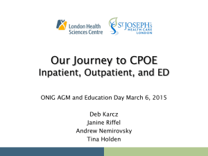 Optimization - Our Journey - The Ontario Nursing Informatics Group