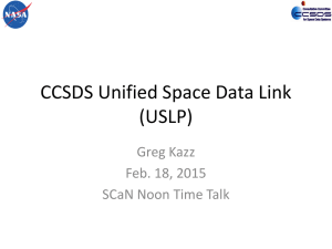 USLP Presentation-2-18-15 - The CCSDS Collaborative Work