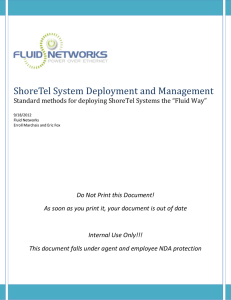 ShoreTel System Deployment and Management