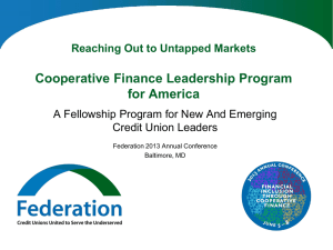 Slide 1 - National Federation of Community Development Credit