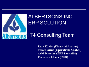 ALBERTSON INC. ERP SOLUTION