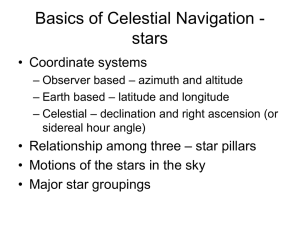 Celestial Coordinate Systems and Stars