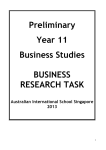 Business Studies Research Task