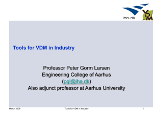 Tools for VDM in Industry
