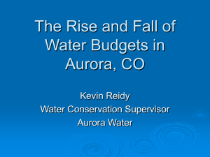 The Rise and Fall of Water Budgets in Aurora, CO - PNWS-AWWA