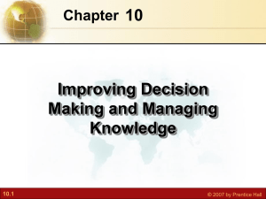 Essentials of Business Information Systems Chapter 10 Improving