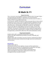 IB Math SL Y1