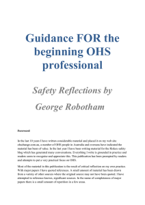 Guidance FOR the beginning OHS professiona1