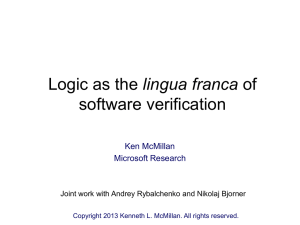 Logic as the Lingua Franca of Software Verification