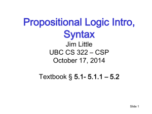 Logic: Intro and Syntax