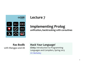 cs164: Introduction to Programming Languages and Compilers