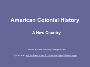 Lesson 14: Colonial History—A New Country - NC-NET