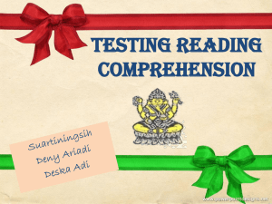 Testing Reading comprehension