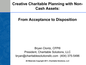 Creative Charitable Planning with Non-Cash Assets