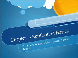 Chapter 5-Application Basics