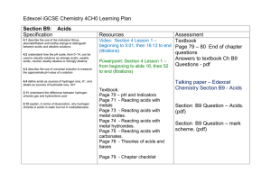 Section B9: Acids - iGCSE Science Courses