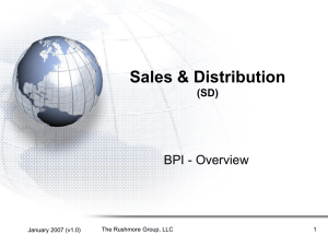 Sales and Distribution SD