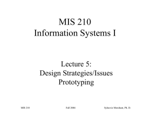 Lecture 5: Design Strategies/Issues Prototyping