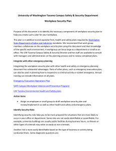 WorkPlace Security Plan[1] - University of Washington Tacoma