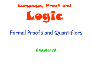 Formal Proofs and Quantifiers
