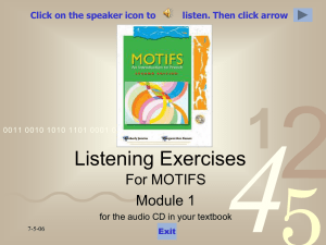 Motifs 1 listening 1